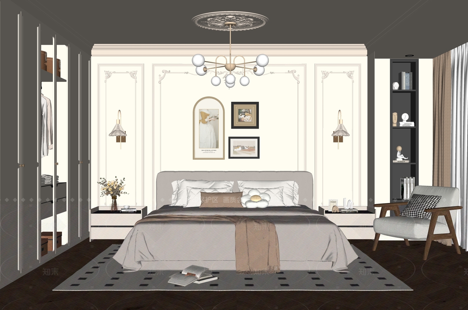 拱形装饰画挂画SU模型下载【ID:1227392919】