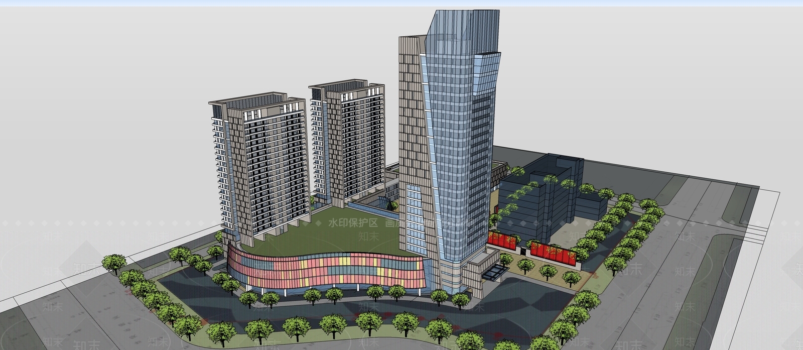现代其他商业建筑SU模型下载【ID:1166532104】