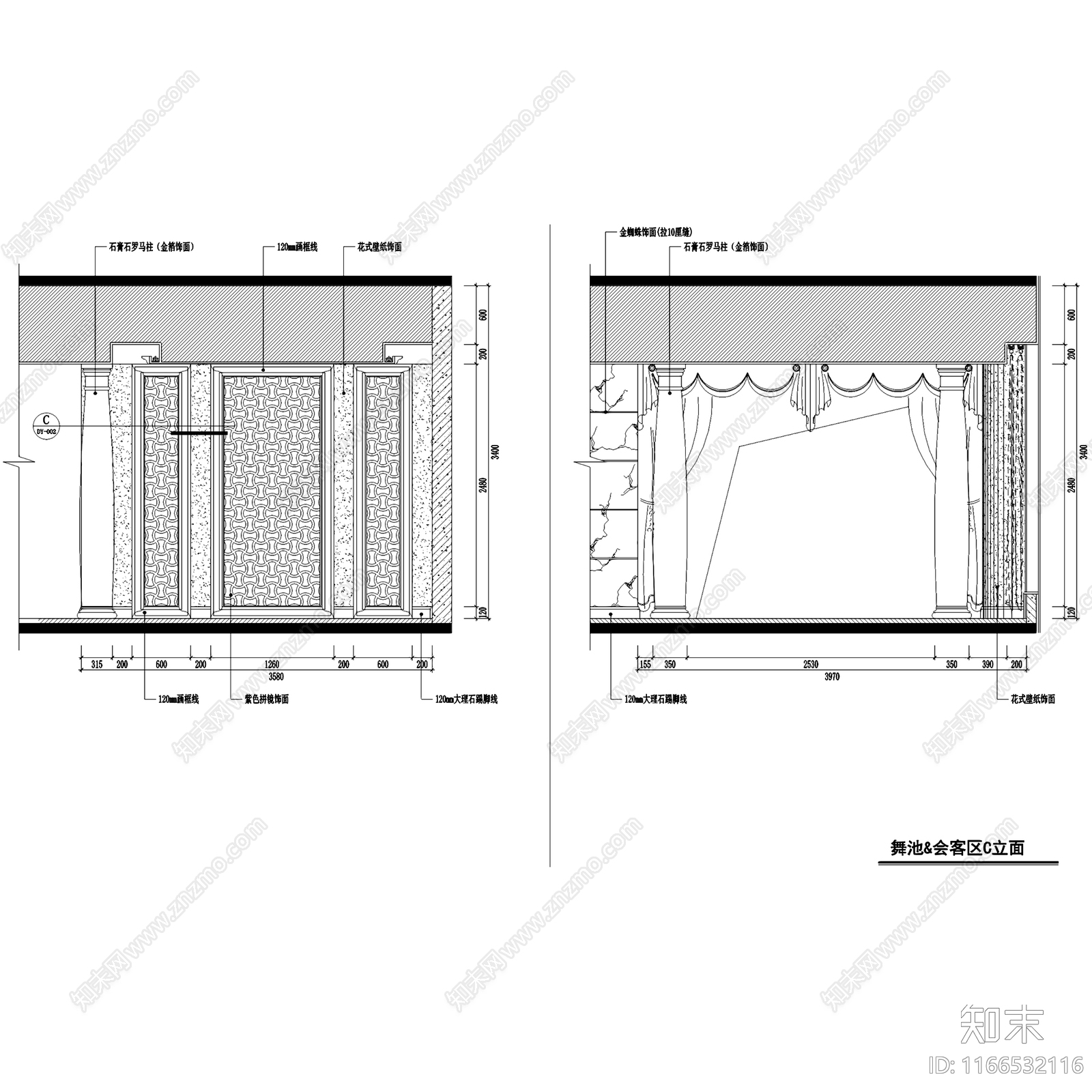 欧式KTV施工图下载【ID:1166532116】