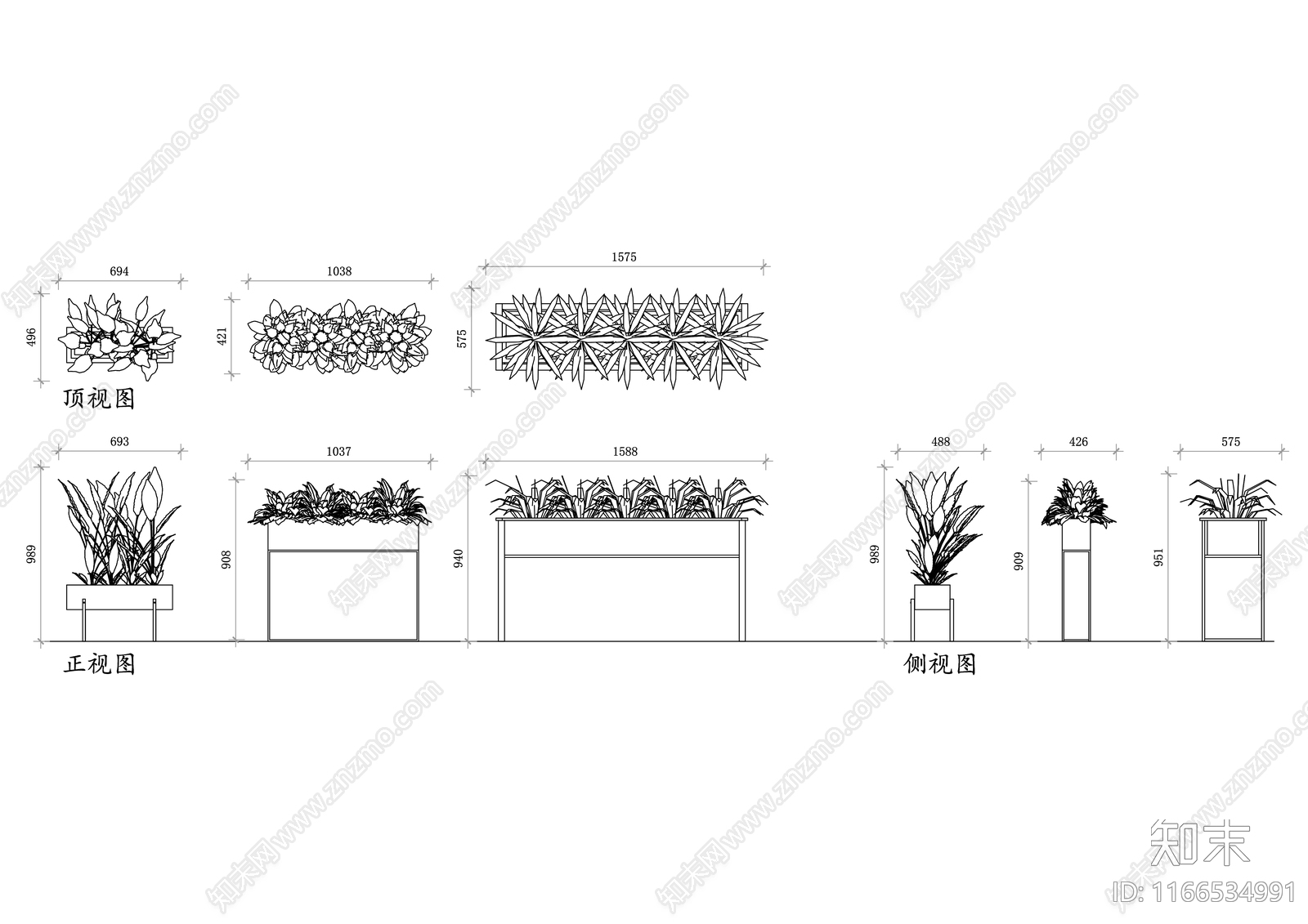 现代公园景观cad施工图下载【ID:1166534991】