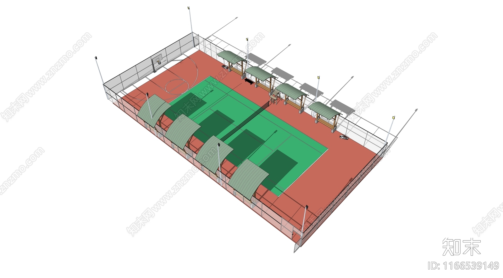 现代体育建筑SU模型下载【ID:1166539149】