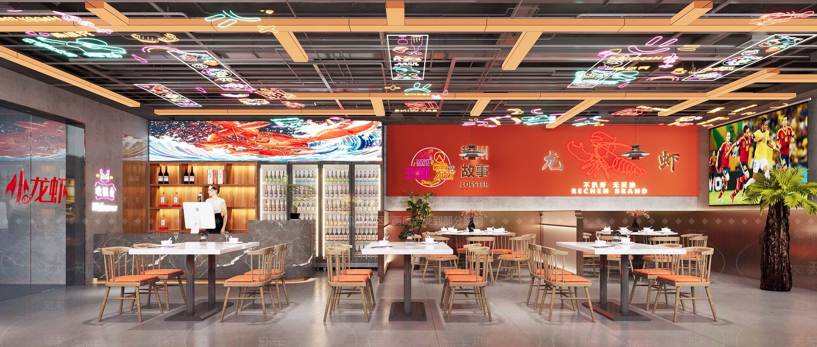 现代火锅店3D模型下载【ID:1214662163】