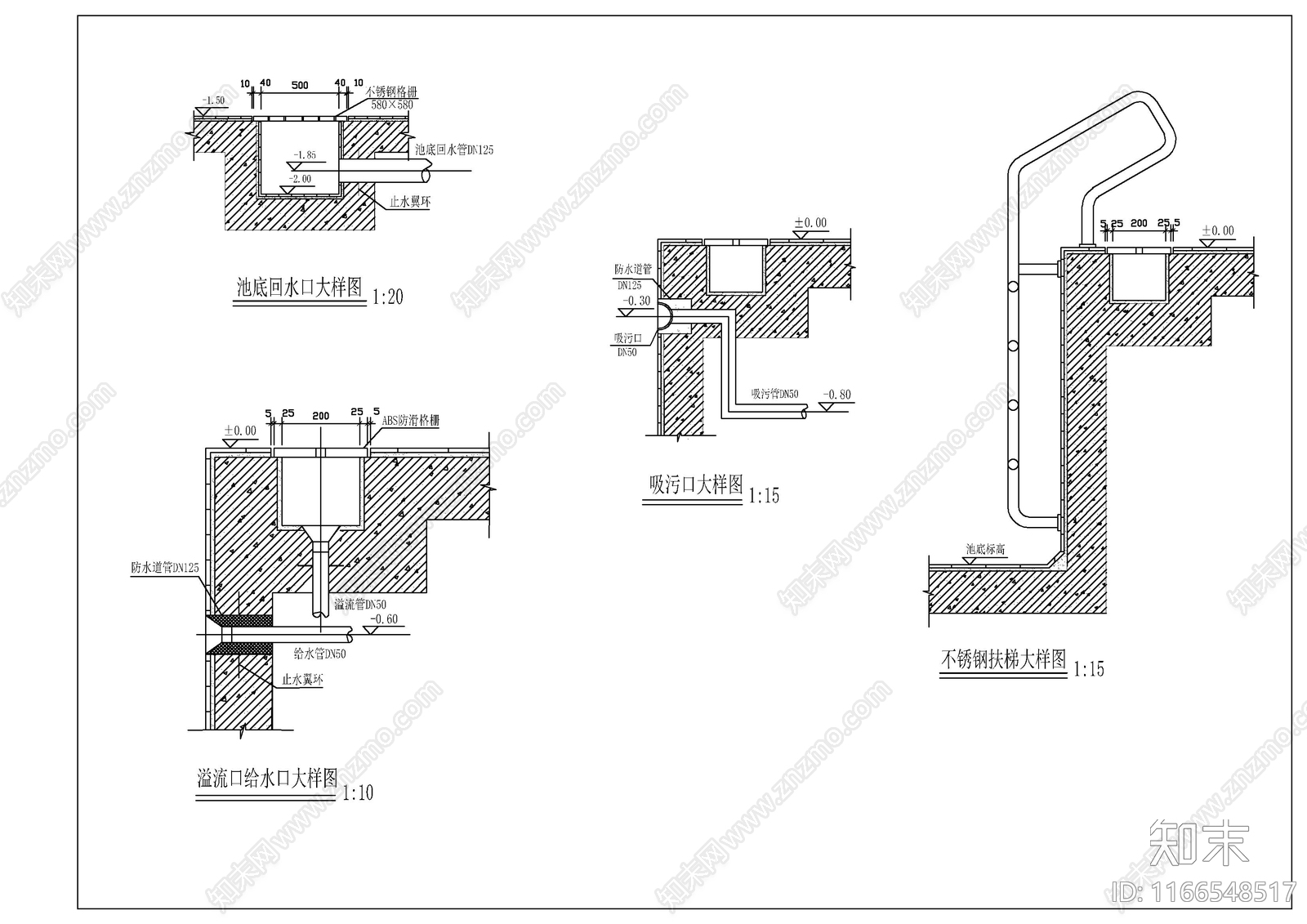 现代游泳馆建筑施工图下载【ID:1166548517】