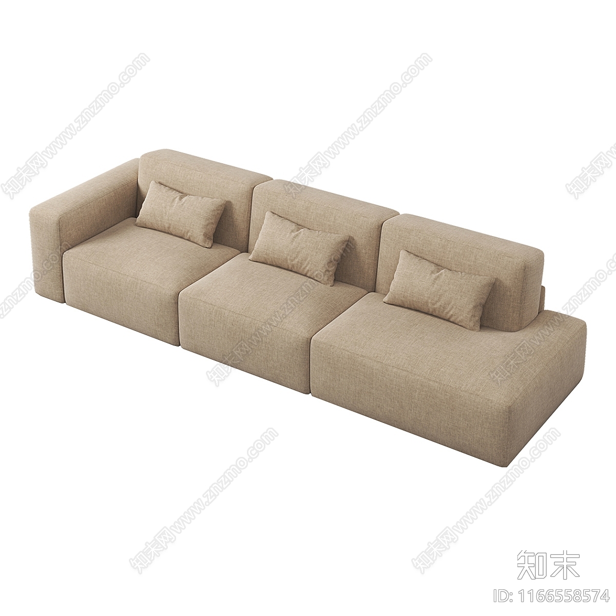 现代三人沙发3D模型下载【ID:1166558574】