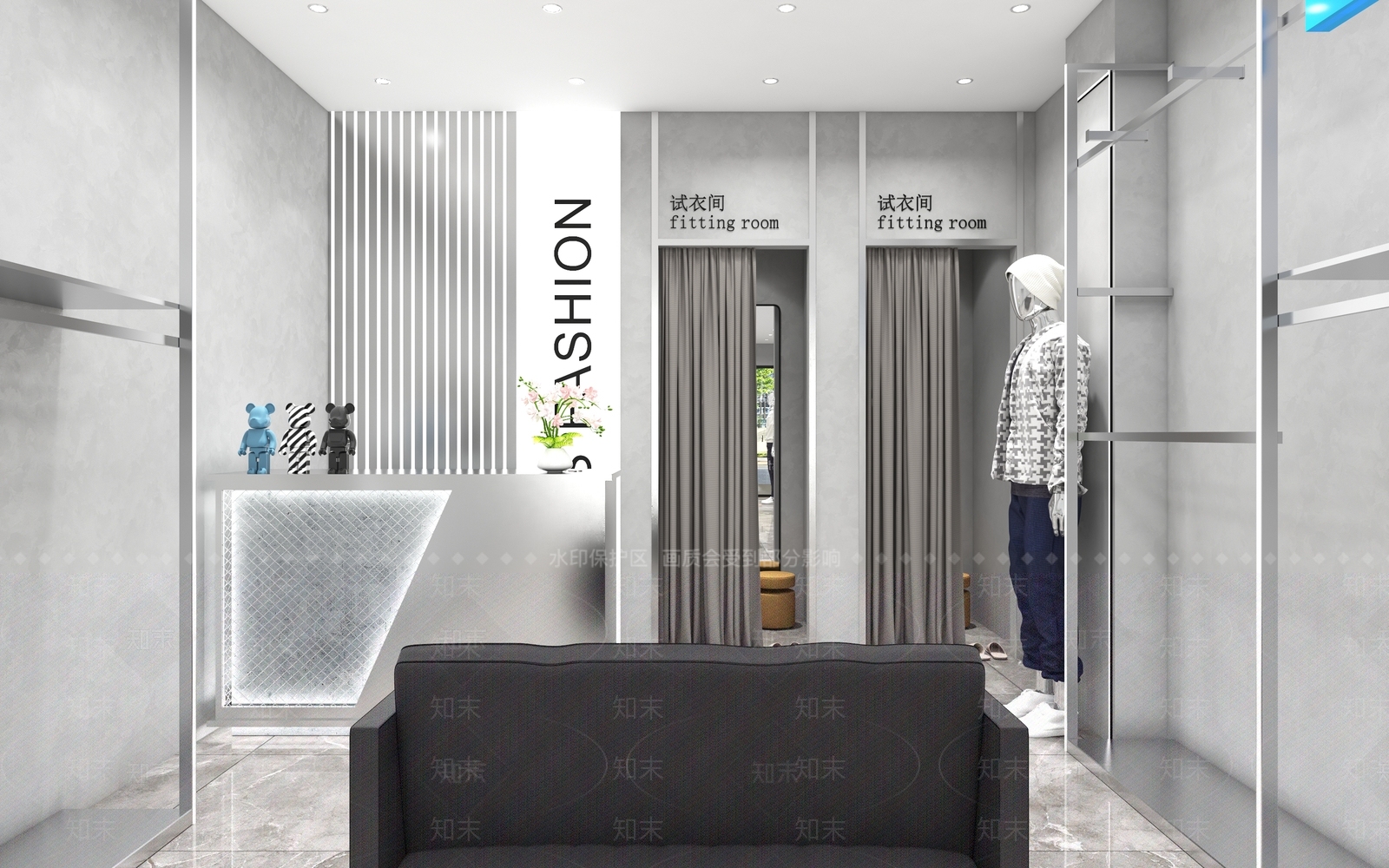 极简工业服装店3D模型下载【ID:1166560688】