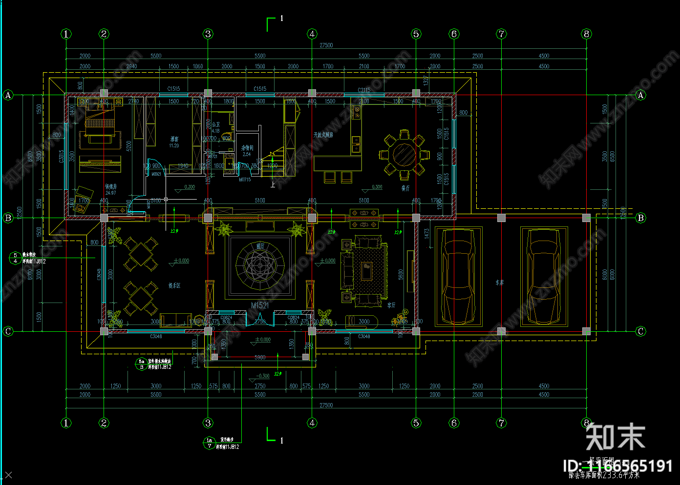 中式别墅建筑施工图下载【ID:1166565191】