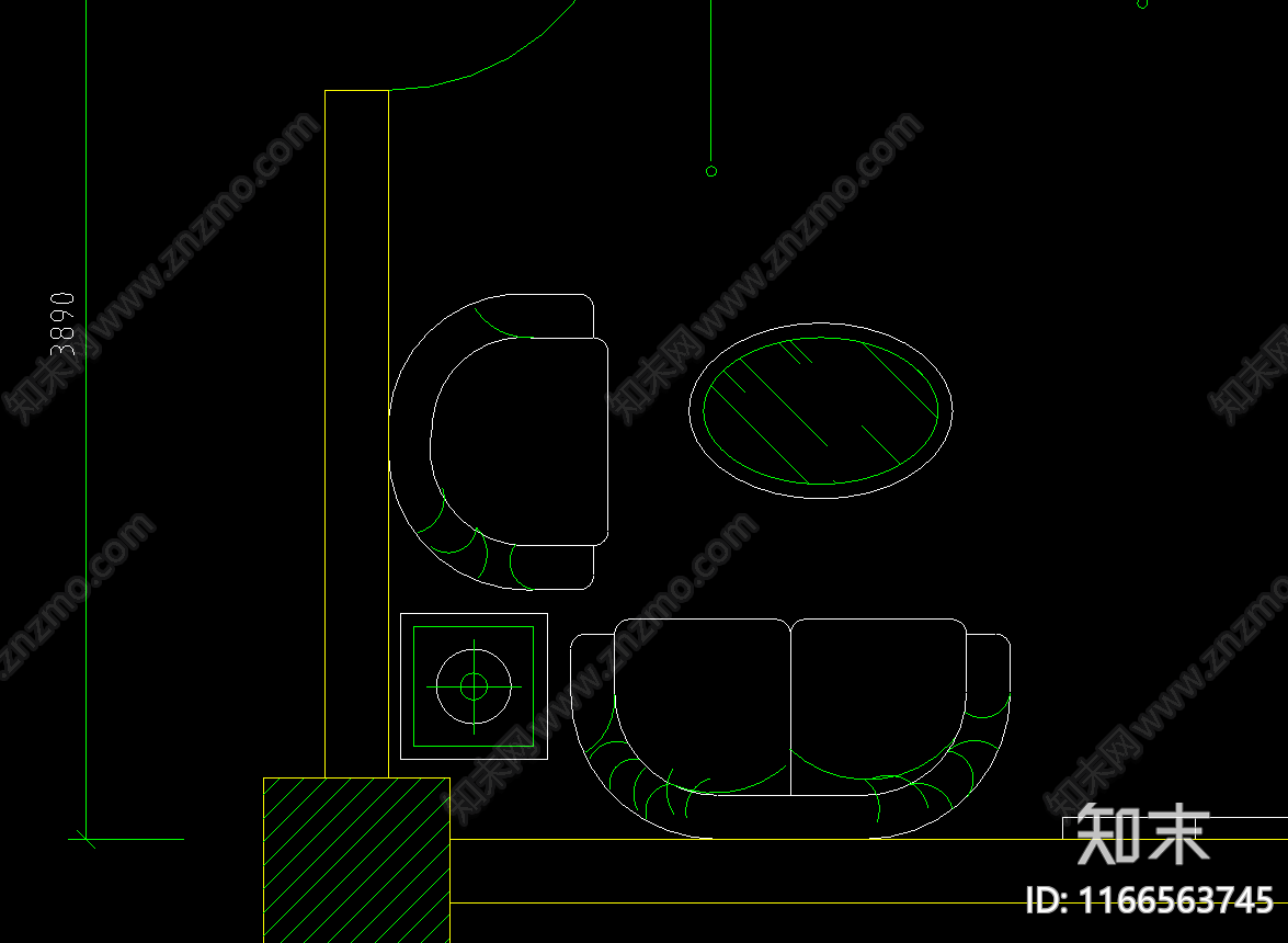 现代法式其他餐饮空间cad施工图下载【ID:1166563745】