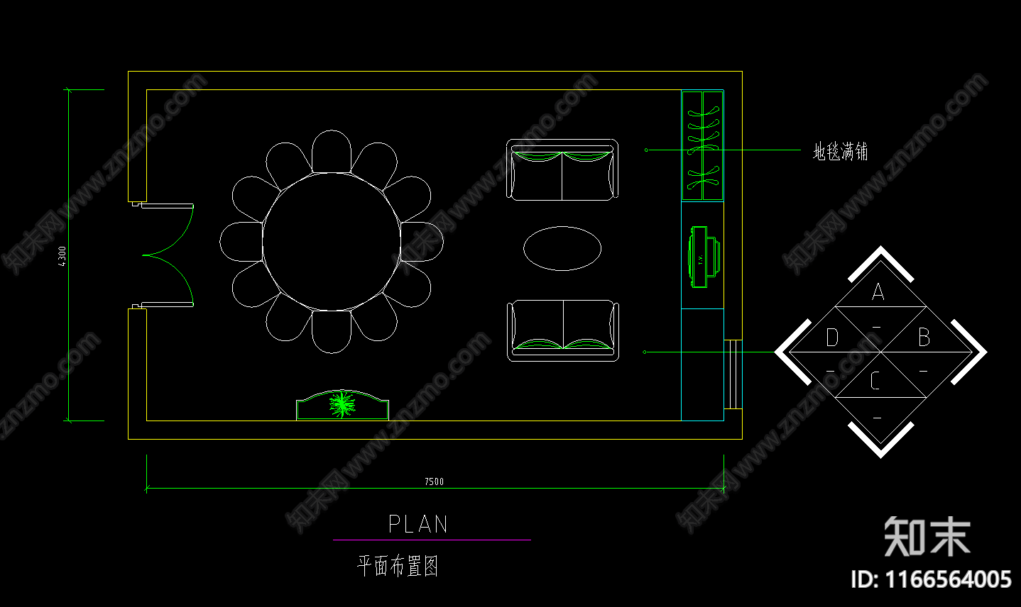 现代法式其他餐饮空间cad施工图下载【ID:1166564005】