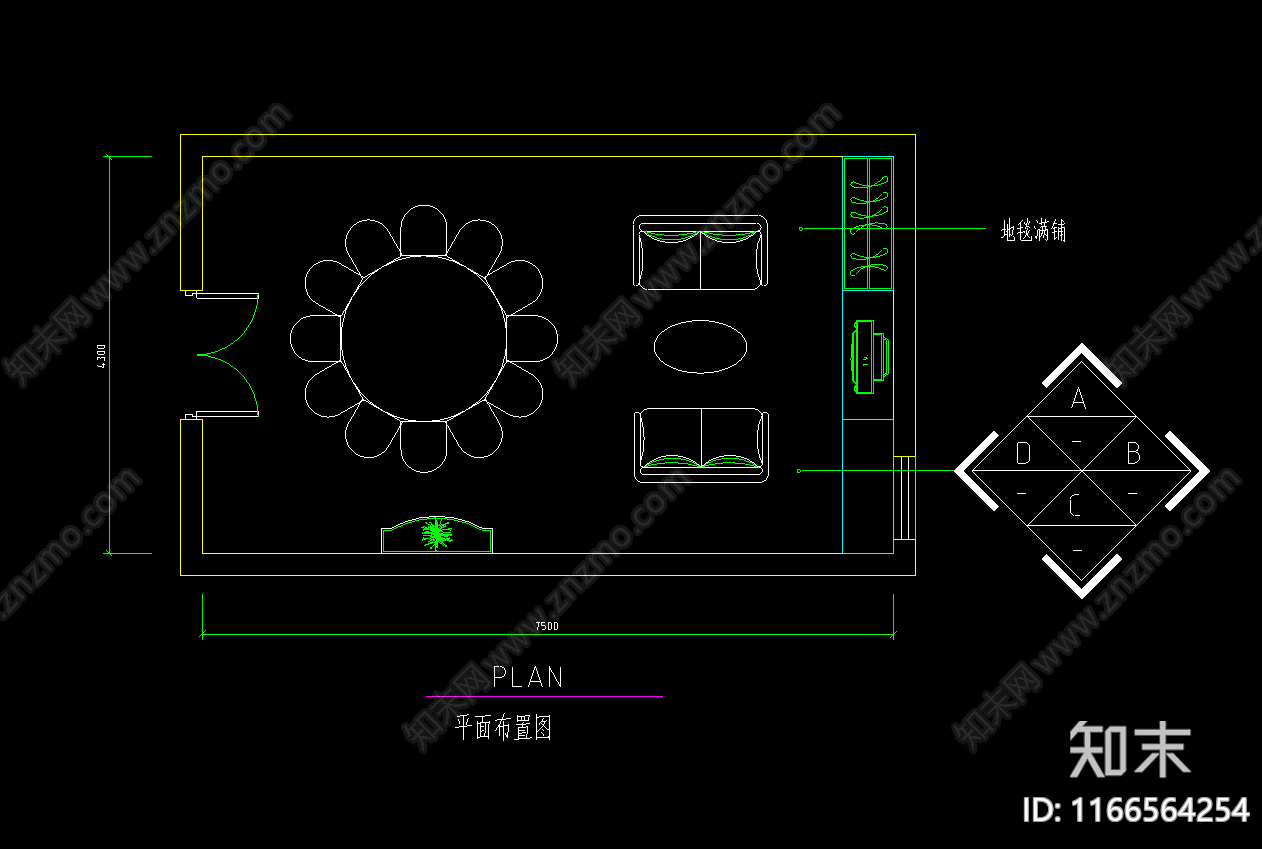 现代法式其他餐饮空间cad施工图下载【ID:1166564254】