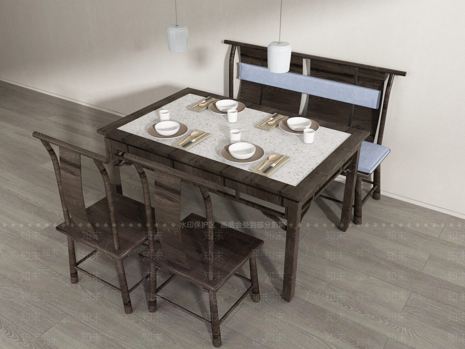 新中式中式卡座沙发3D模型下载【ID:1166564972】