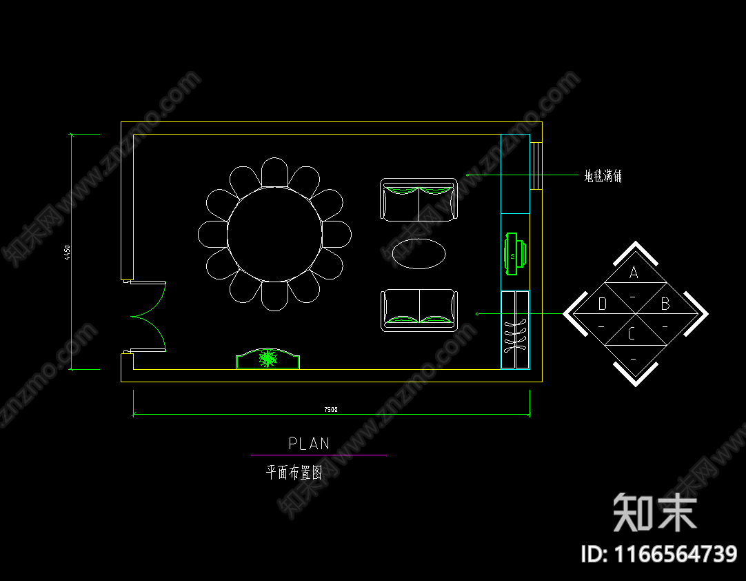 现代法式其他餐饮空间cad施工图下载【ID:1166564739】