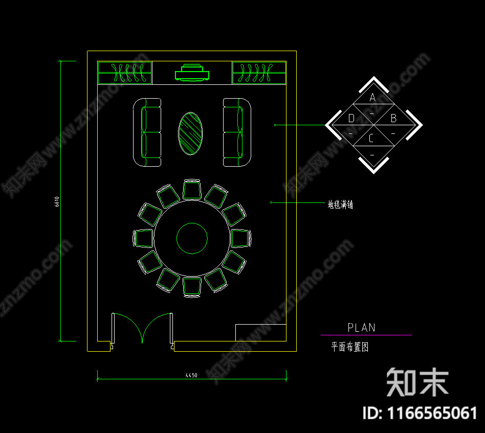 现代法式其他餐饮空间cad施工图下载【ID:1166565061】