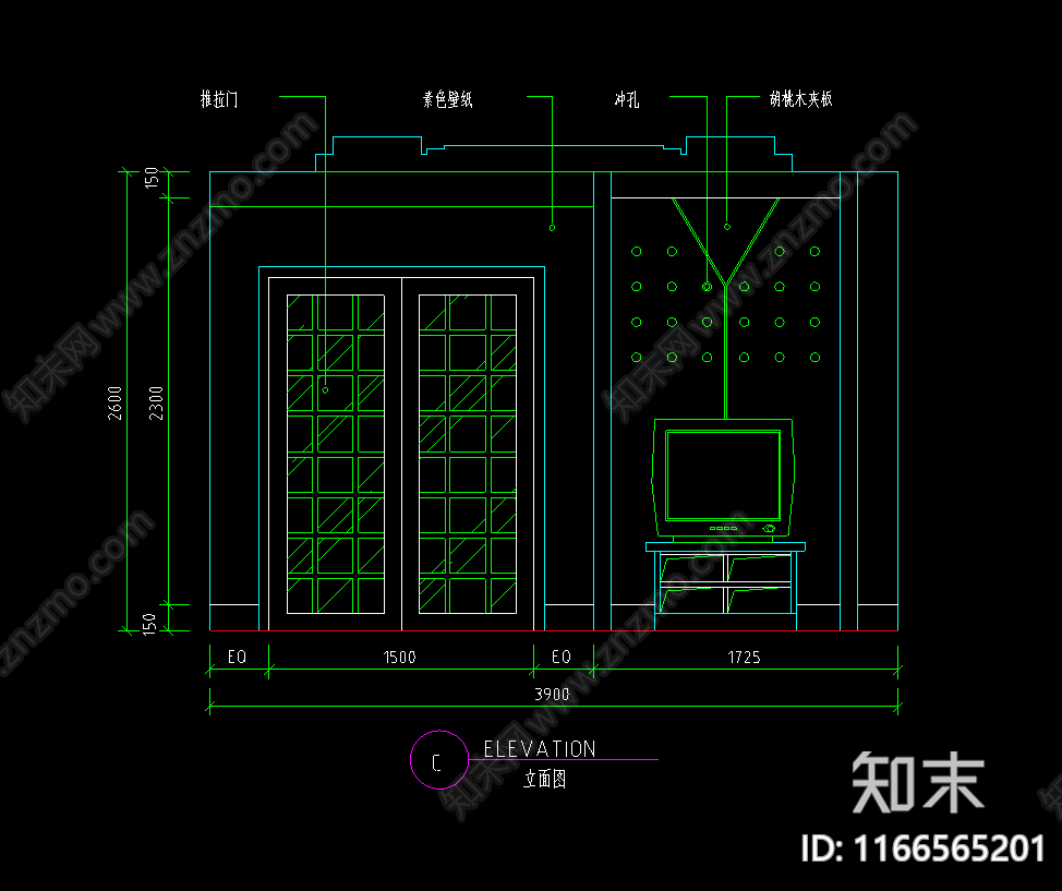 现代法式其他餐饮空间cad施工图下载【ID:1166565201】