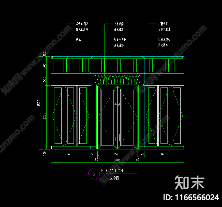 现代法式其他餐饮空间cad施工图下载【ID:1166566024】