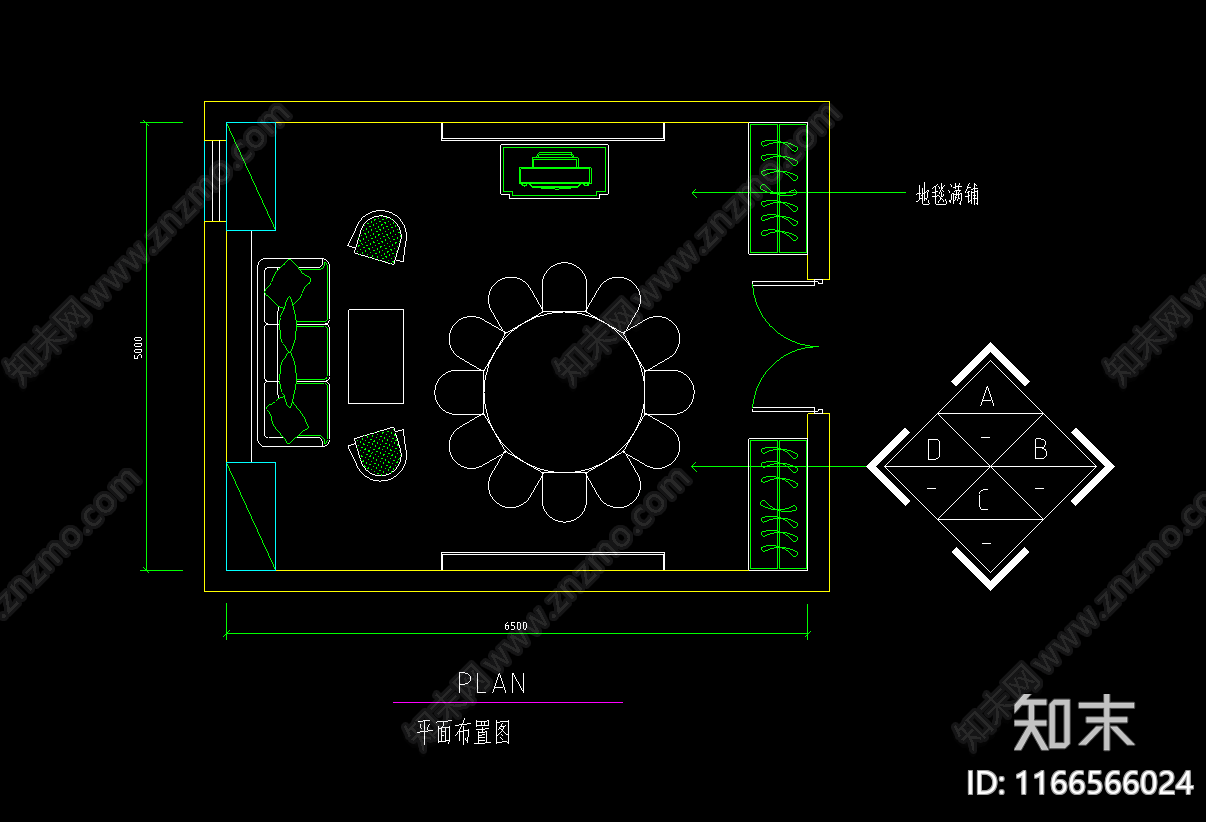 现代法式其他餐饮空间cad施工图下载【ID:1166566024】