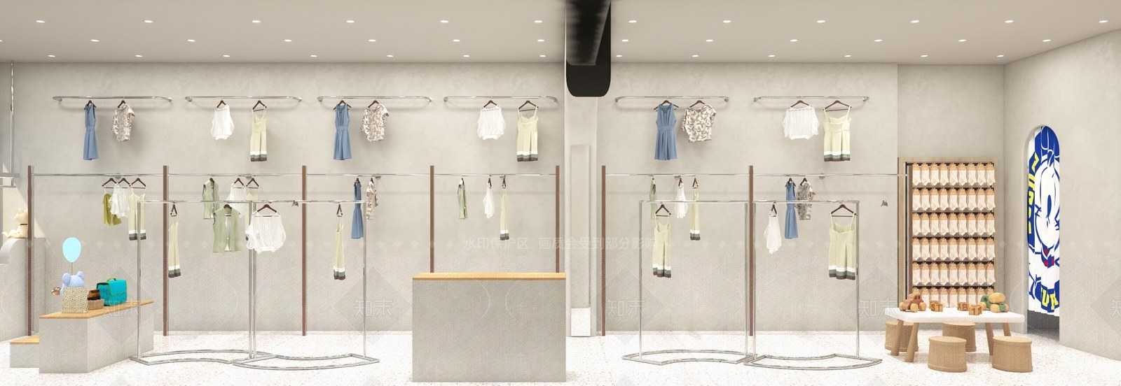 极简简约服装店3D模型下载【ID:1166567374】