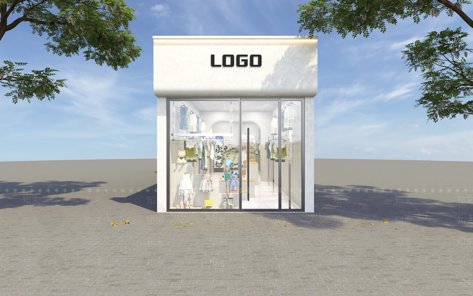 极简简约服装店3D模型下载【ID:1166567374】