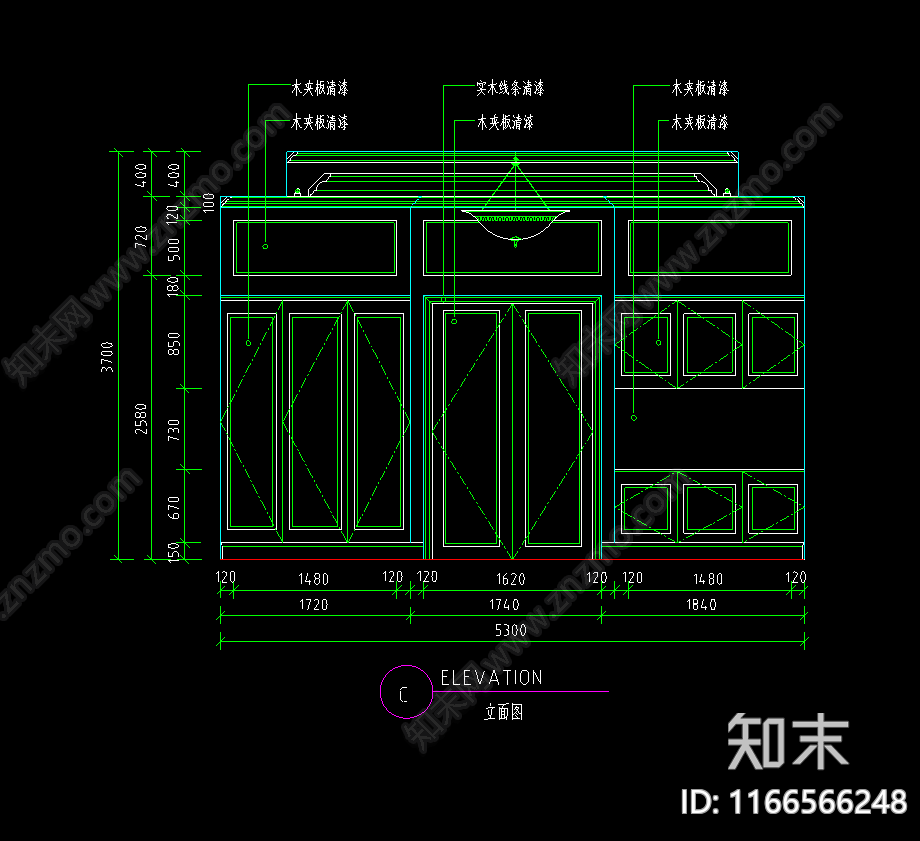 现代法式其他餐饮空间cad施工图下载【ID:1166566248】