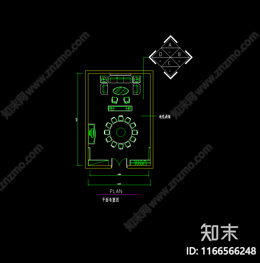 现代法式其他餐饮空间cad施工图下载【ID:1166566248】