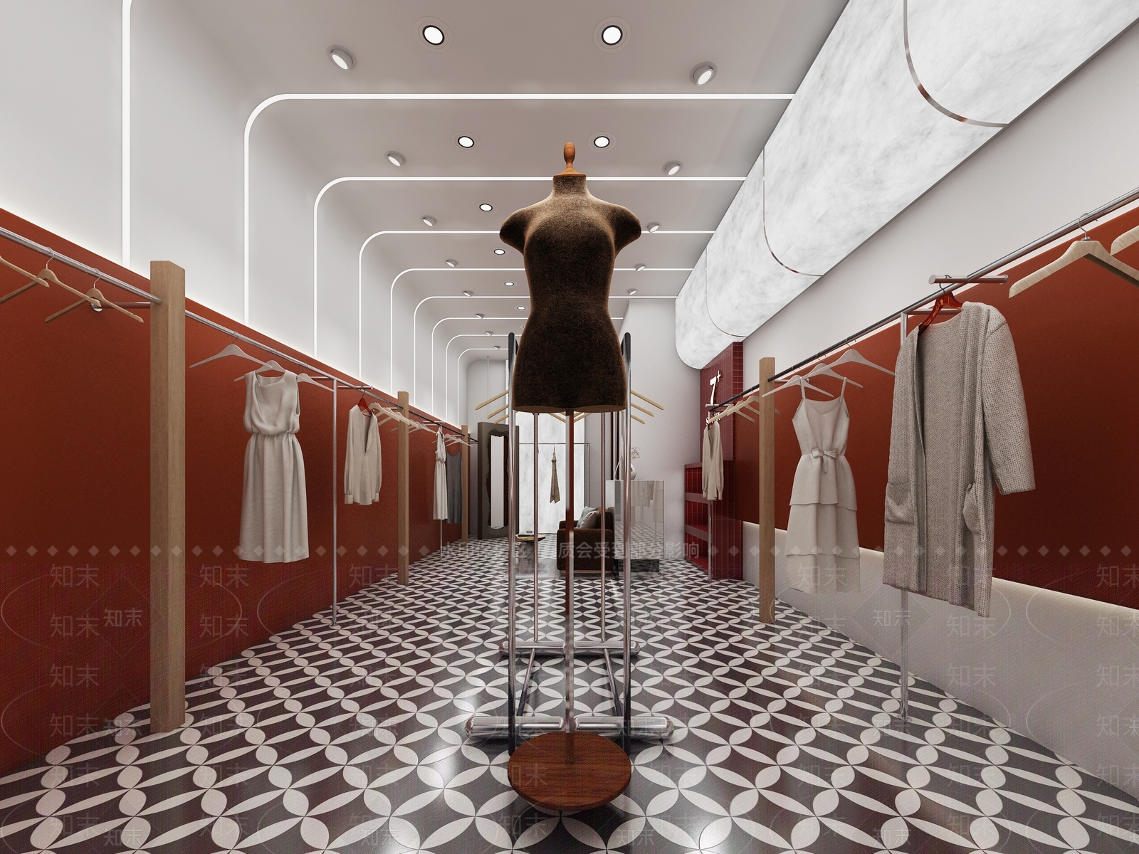 现代复古服装店3D模型下载【ID:1166568583】