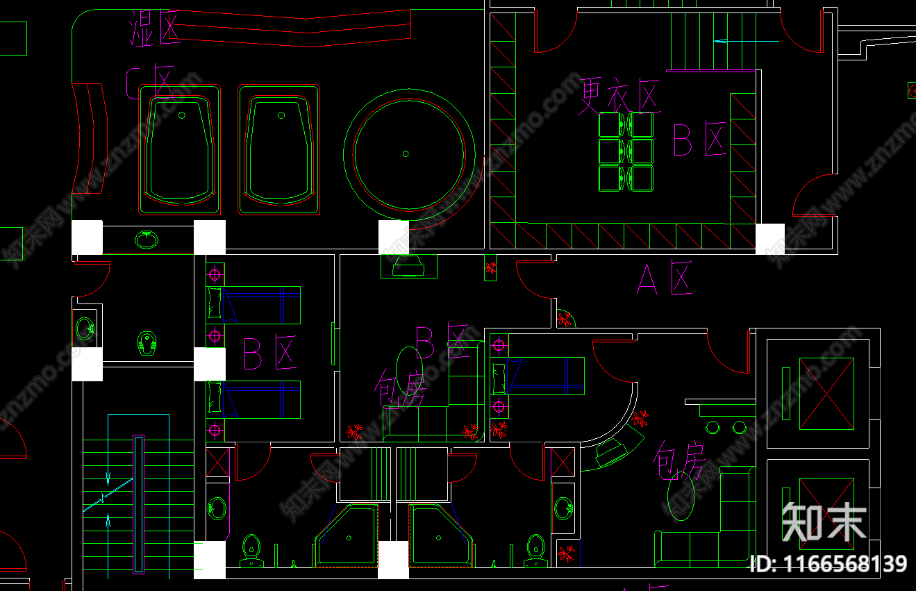 现代新中式酒店建筑cad施工图下载【ID:1166568139】