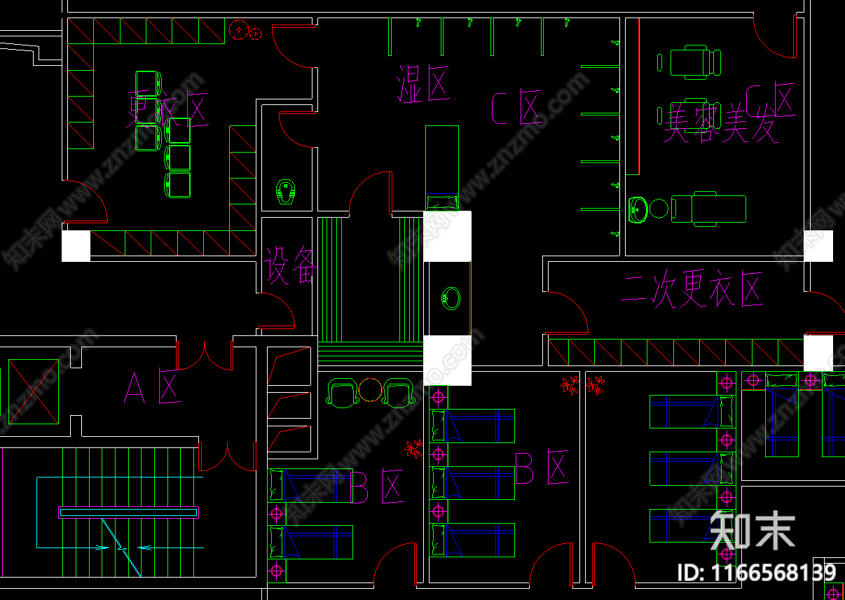 现代新中式酒店建筑cad施工图下载【ID:1166568139】