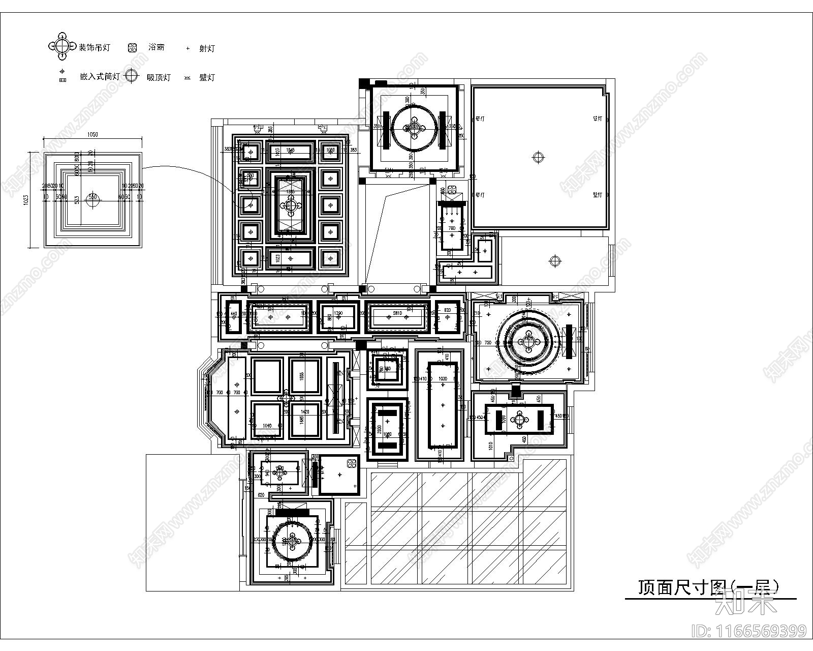 法式整体家装空间cad施工图下载【ID:1166569399】