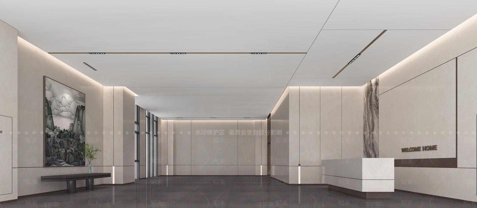 现代走廊3D模型下载【ID:1214662574】