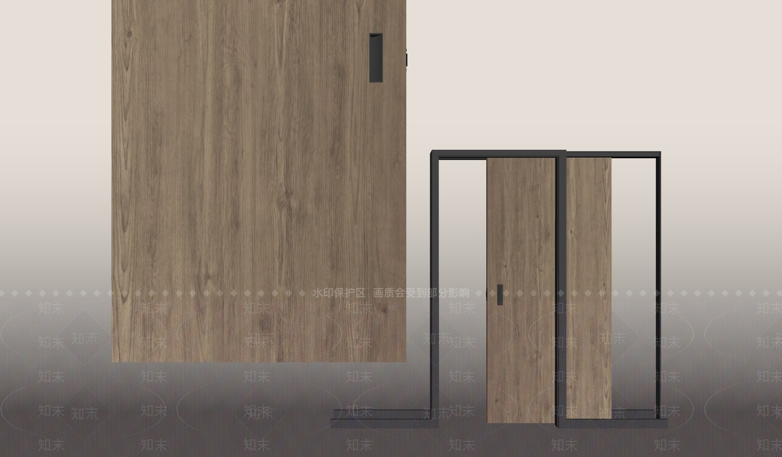 现代推拉门SU模型下载【ID:1166574461】