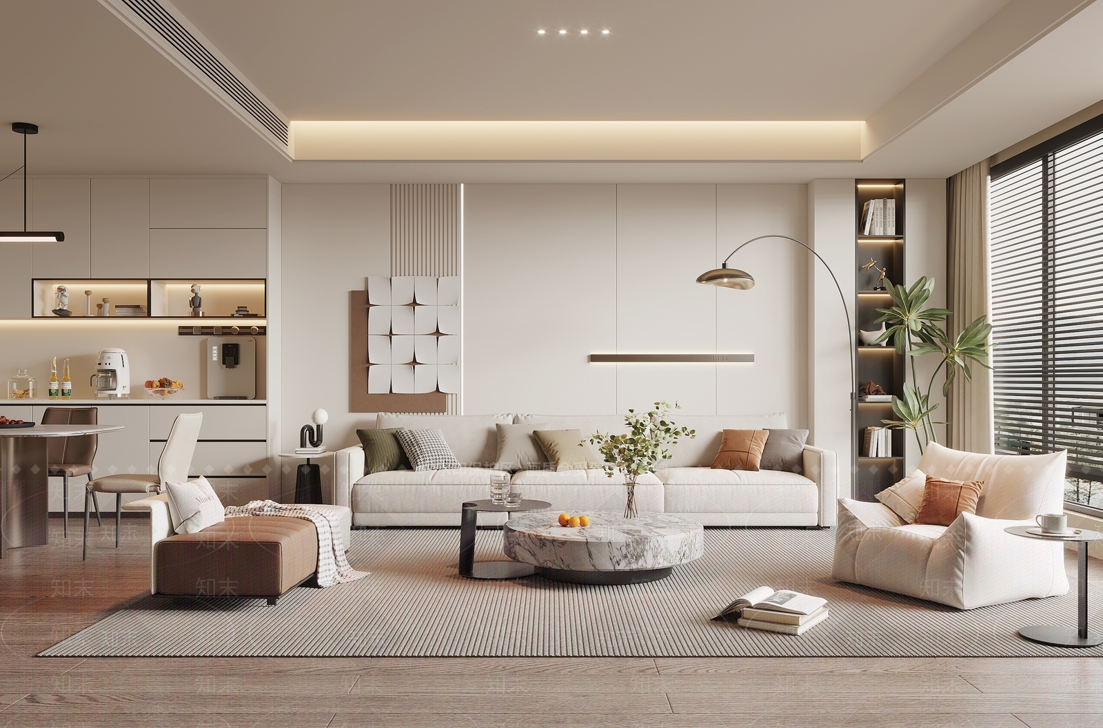 现代客餐厅3D模型下载【ID:1166576986】