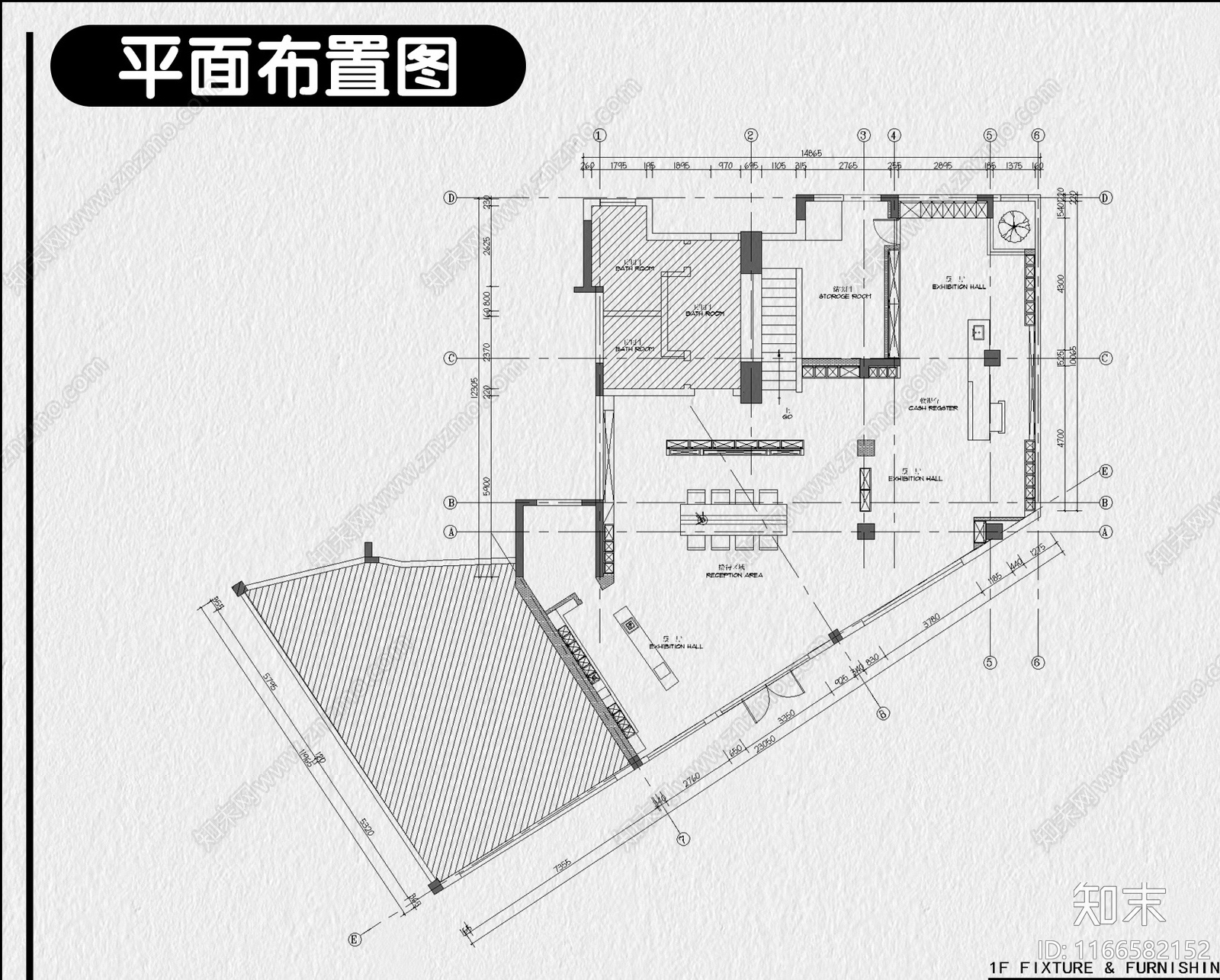 现代烟酒店cad施工图下载【ID:1166582152】