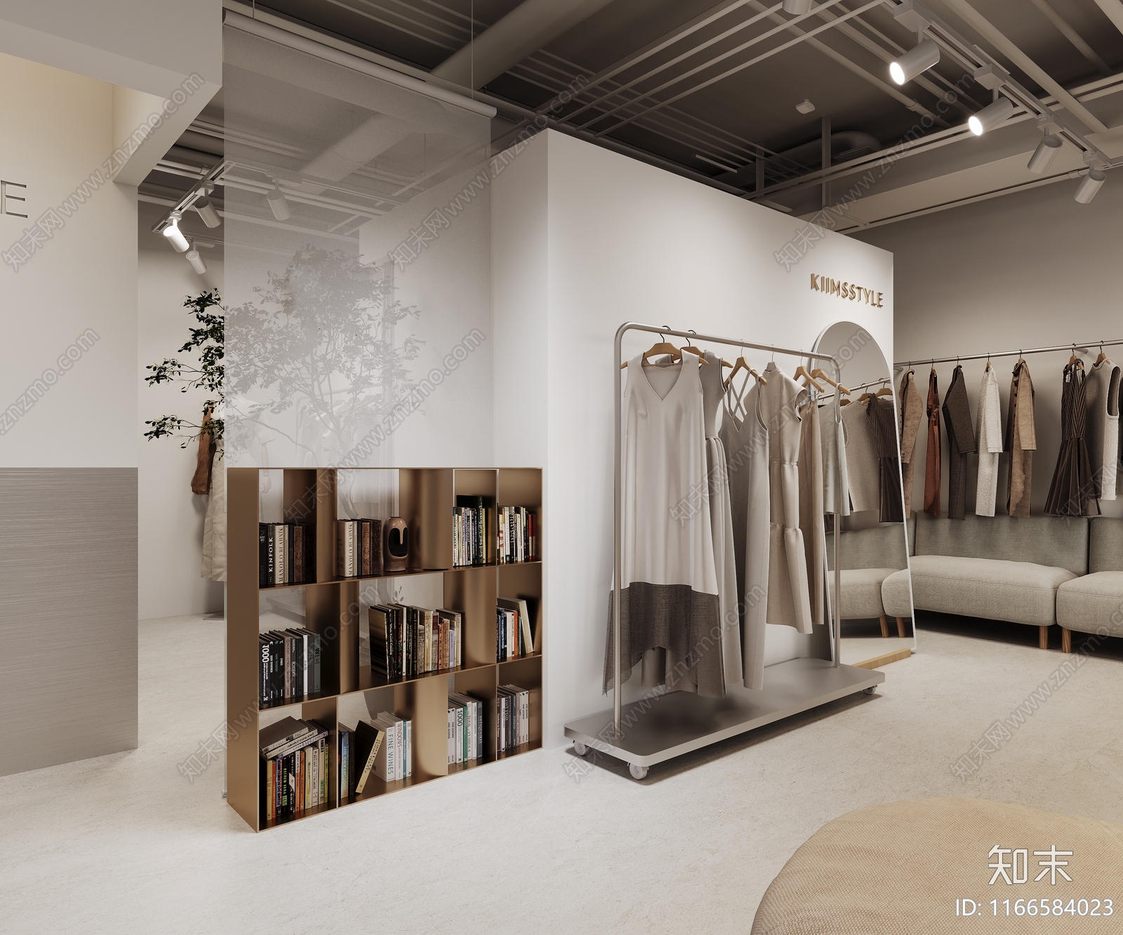 现代奶油服装店3D模型下载【ID:1166584023】