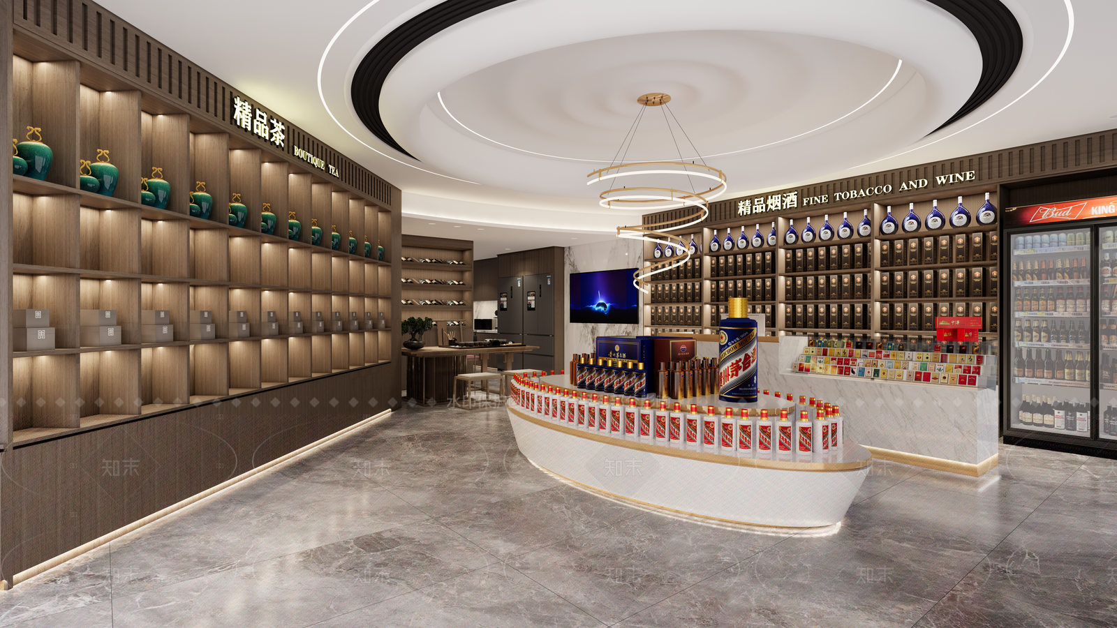 新中式烟酒店SU模型下载【ID:1216034994】