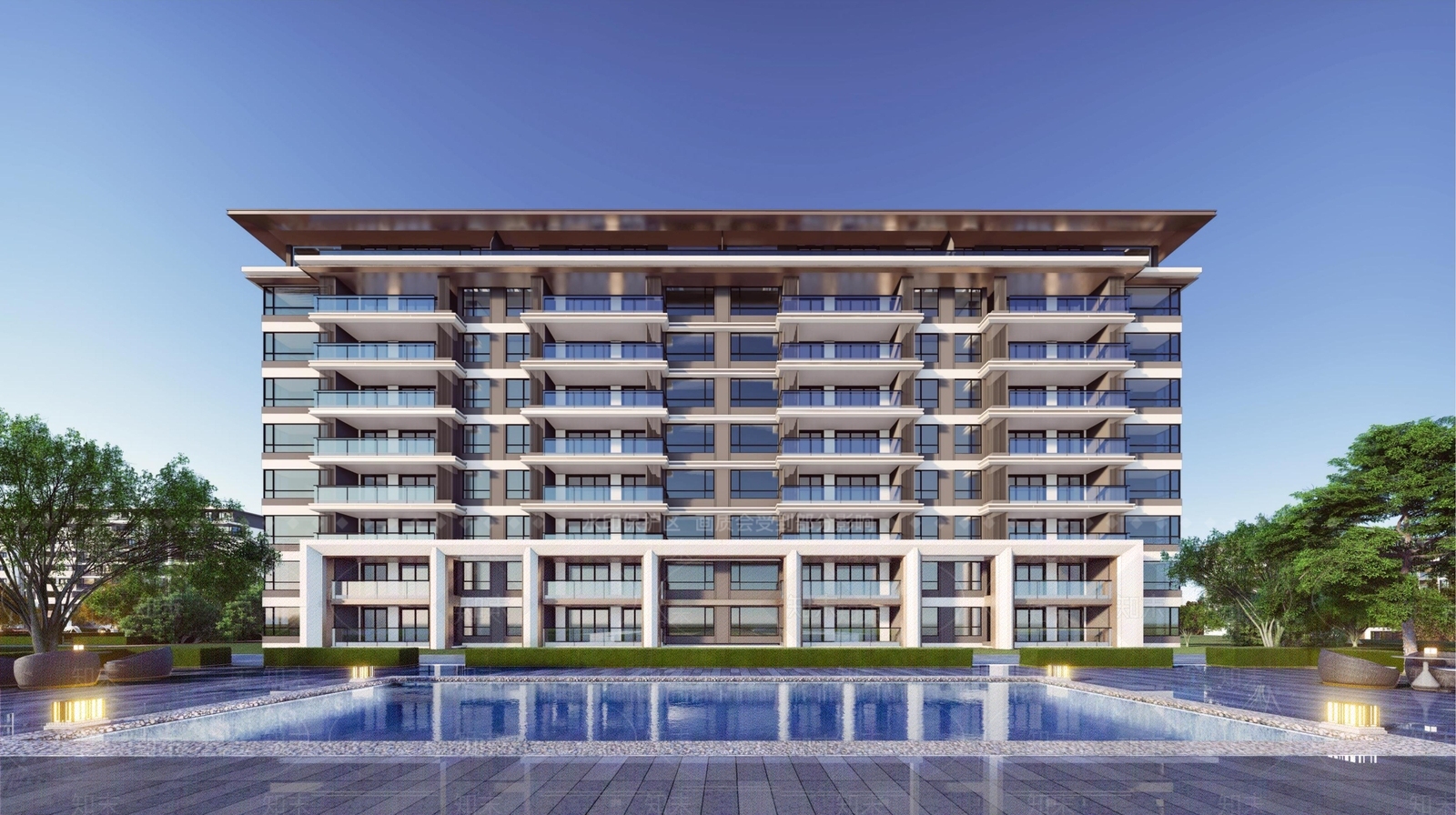 新中式现代多层住宅SU模型下载【ID:1166586940】