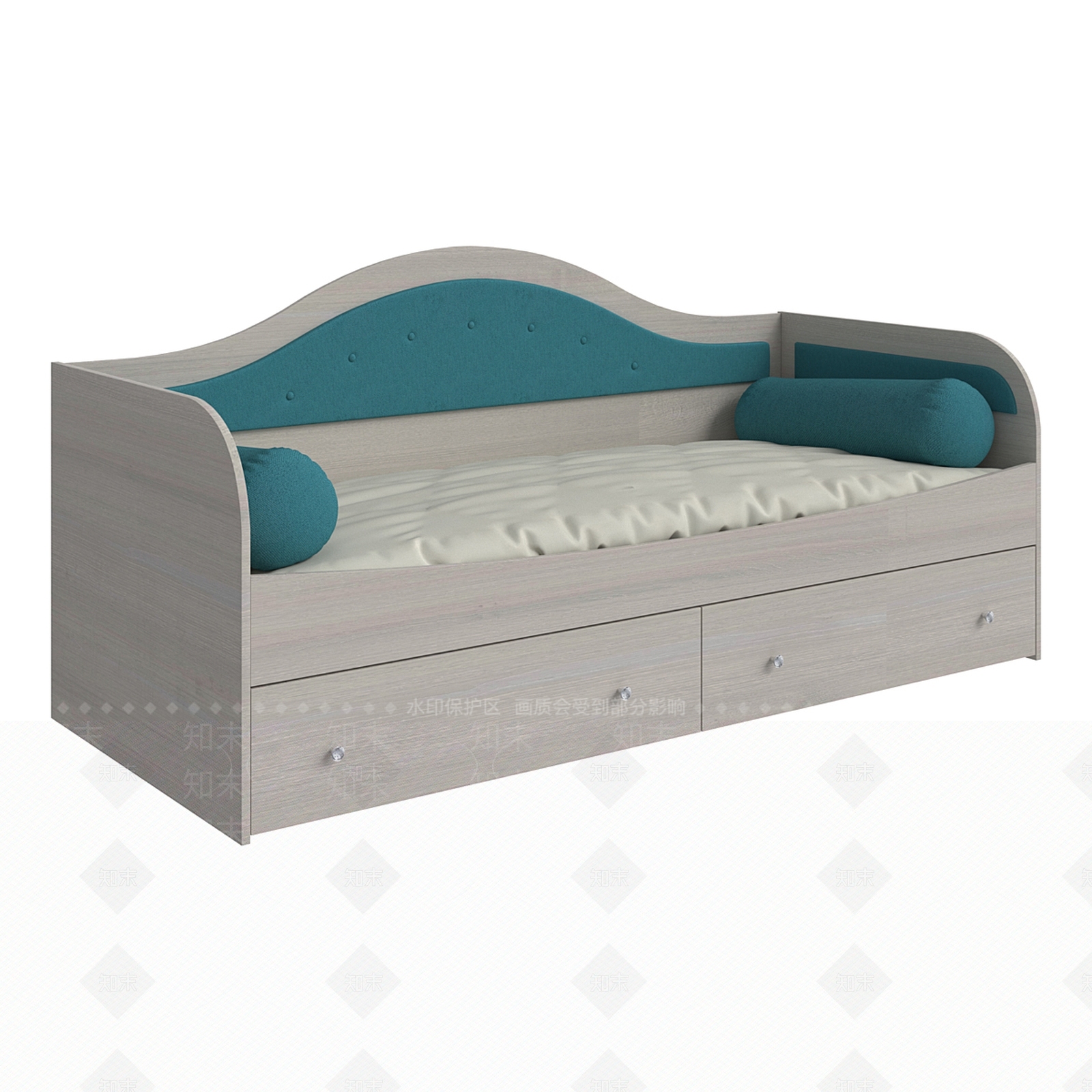 北欧单人床3D模型下载【ID:1166588838】