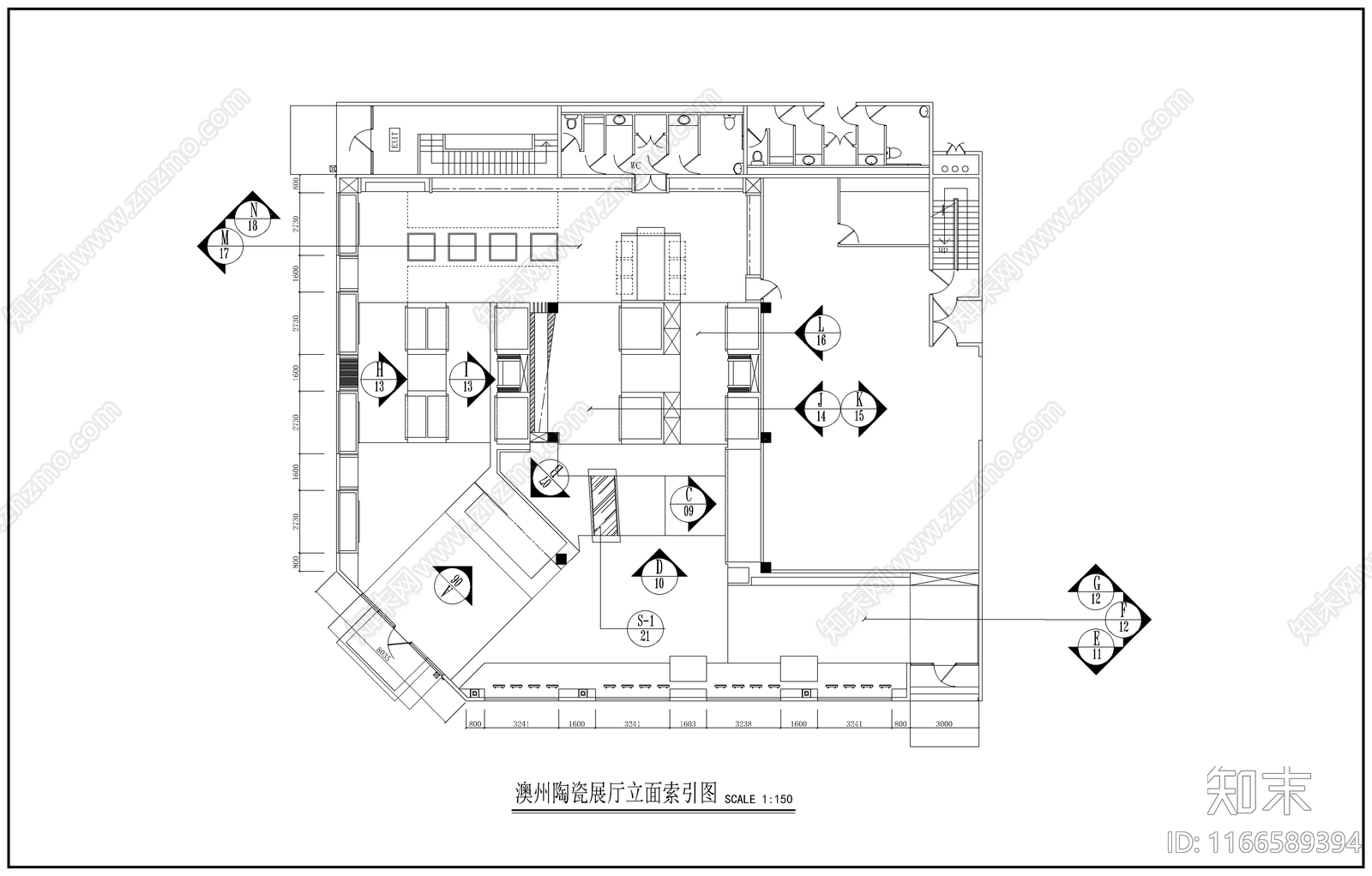 现代其他商业空间cad施工图下载【ID:1166589394】