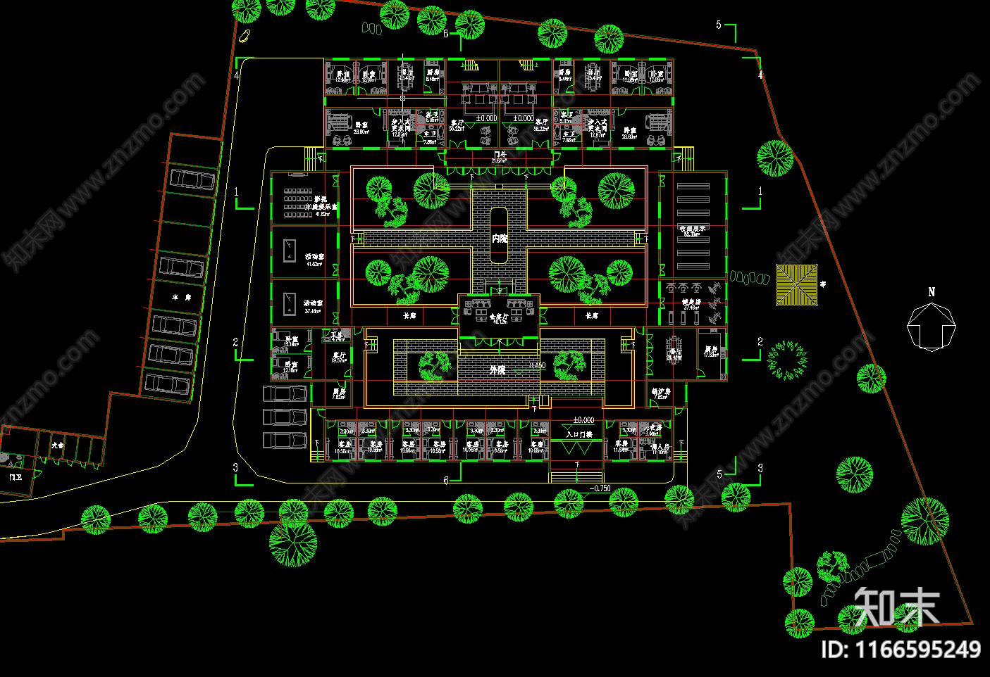中式四合院施工图下载【ID:1166595249】