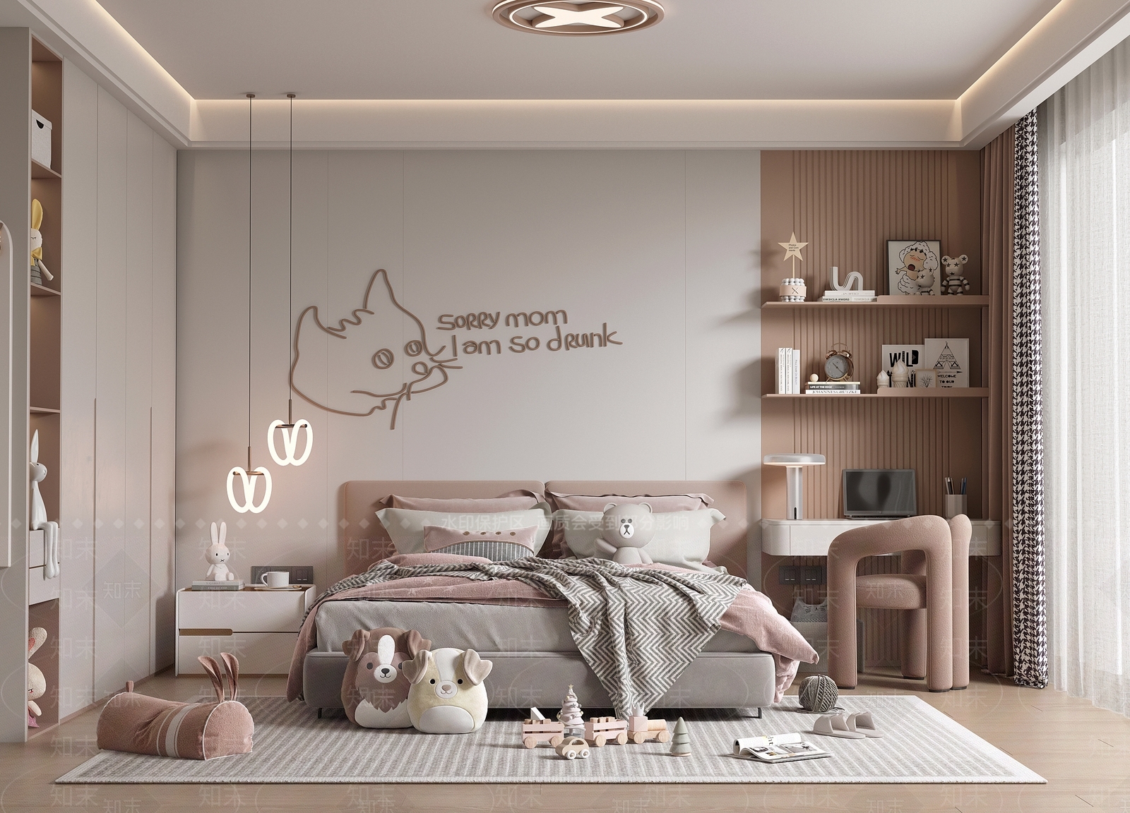 现代女孩房3D模型下载【ID:1166594066】