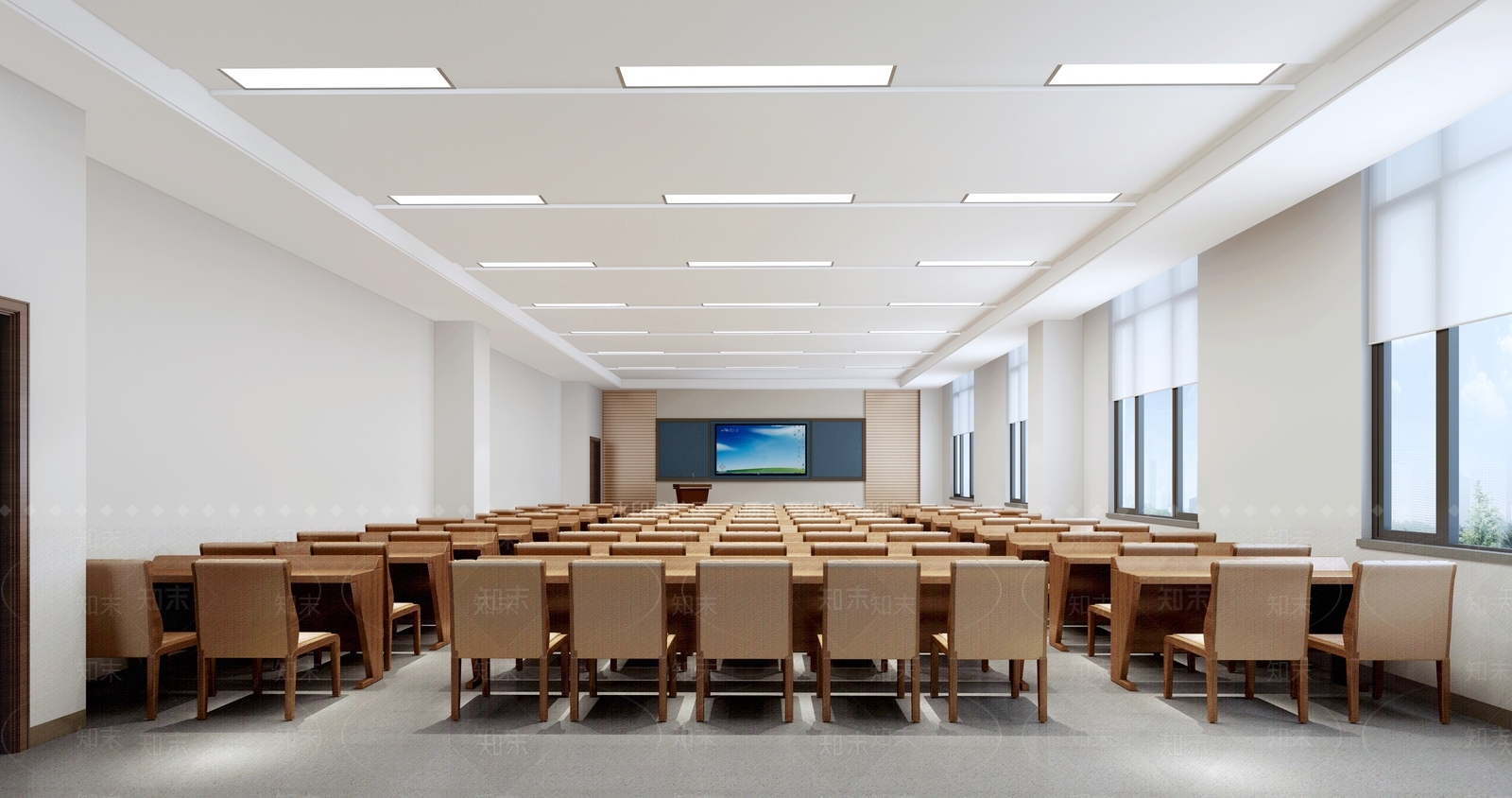 现代新中式教室3D模型下载【ID:1166595161】