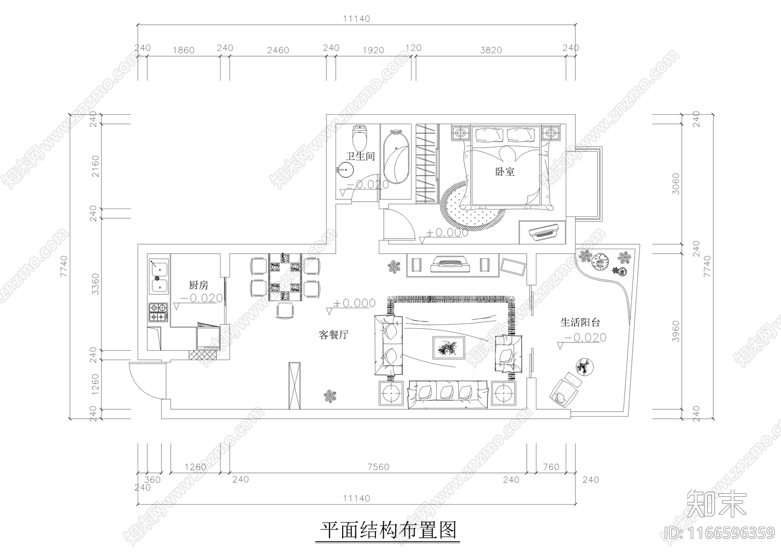 现代整体家装空间cad施工图下载【ID:1166596359】