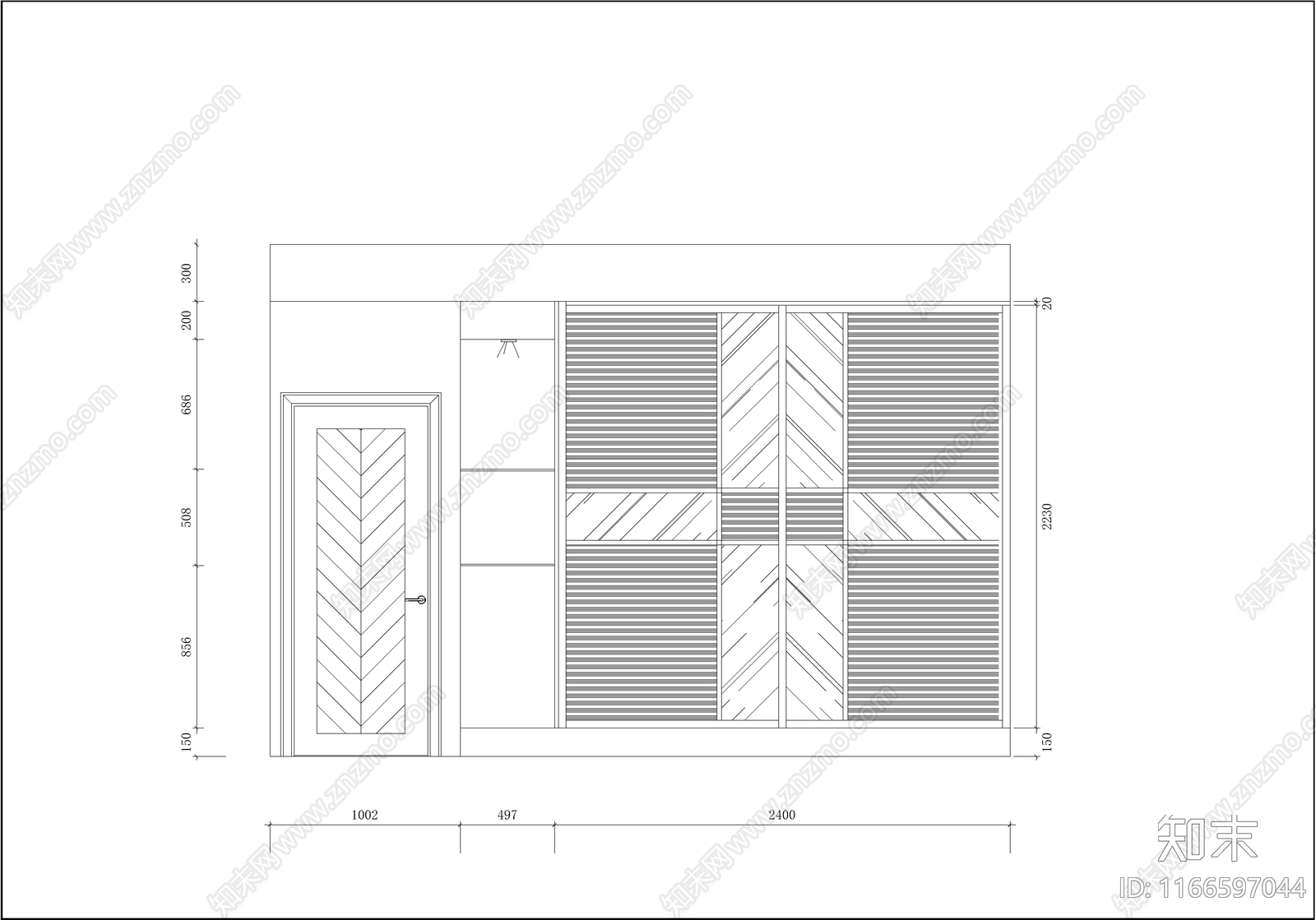 现代整体家装空间施工图下载【ID:1166597044】