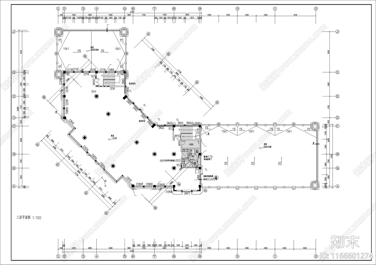 建筑平面图施工图下载【ID:1166601274】