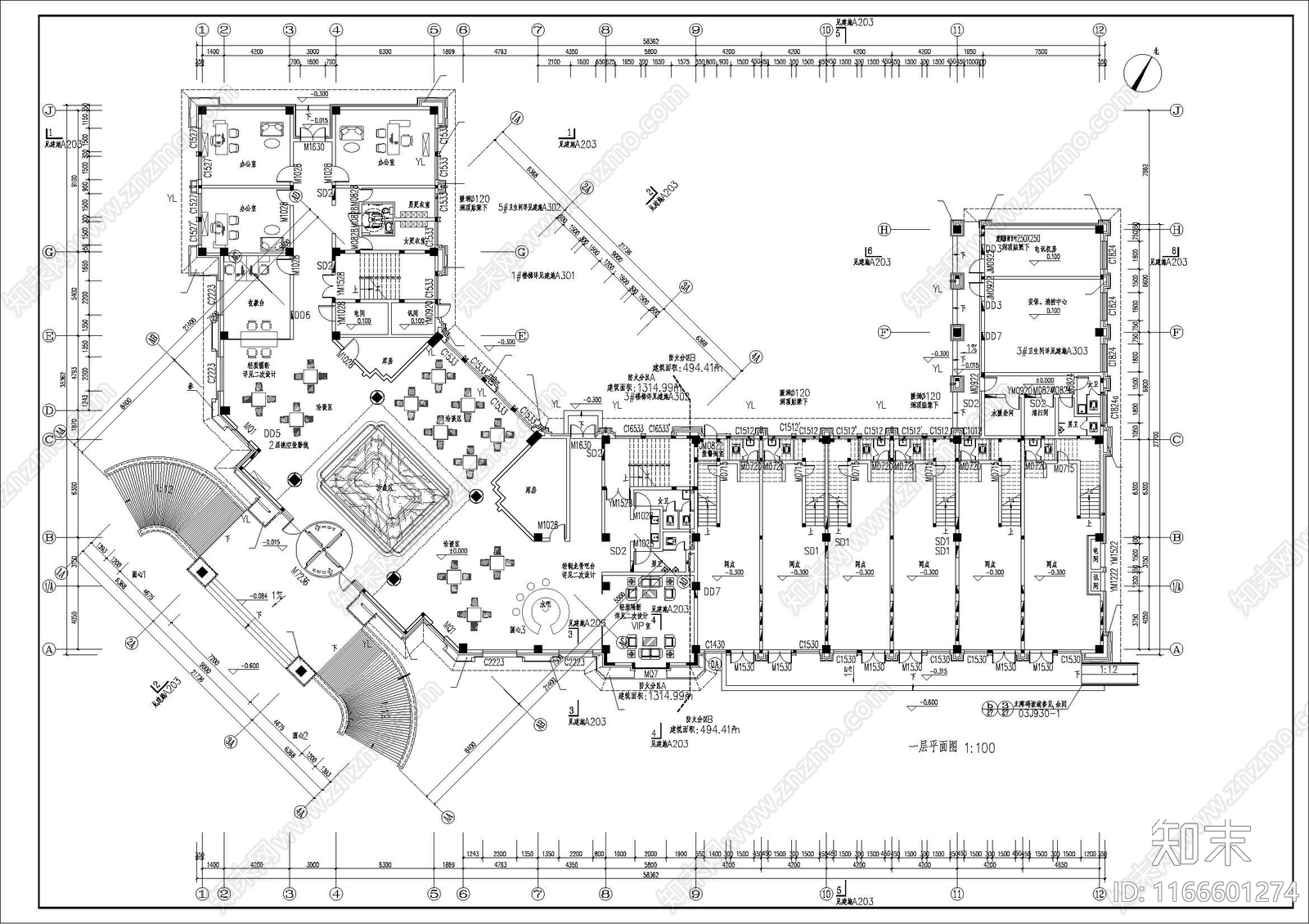 建筑平面图施工图下载【ID:1166601274】