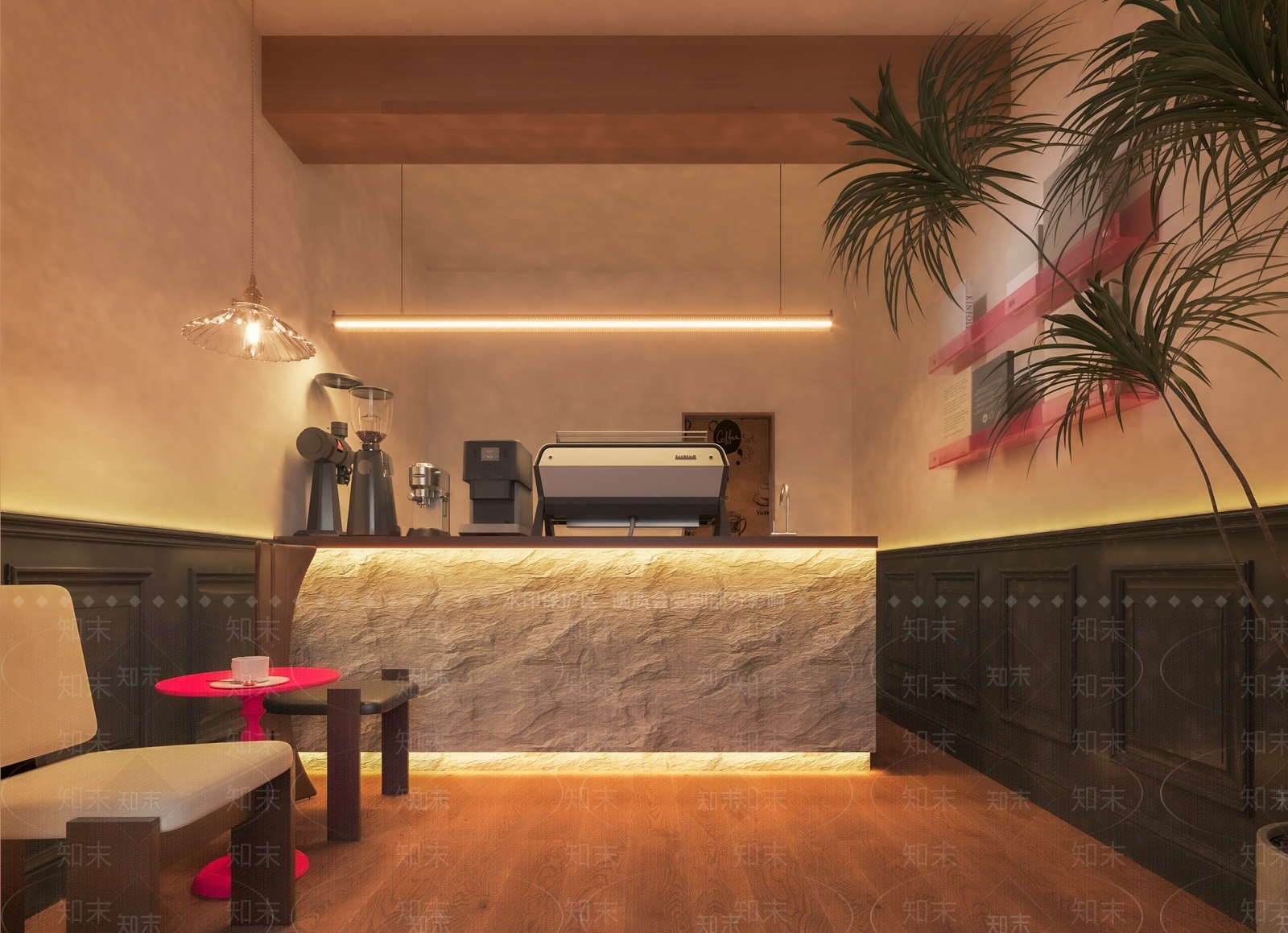 现代复古咖啡厅3D模型下载【ID:1166609593】