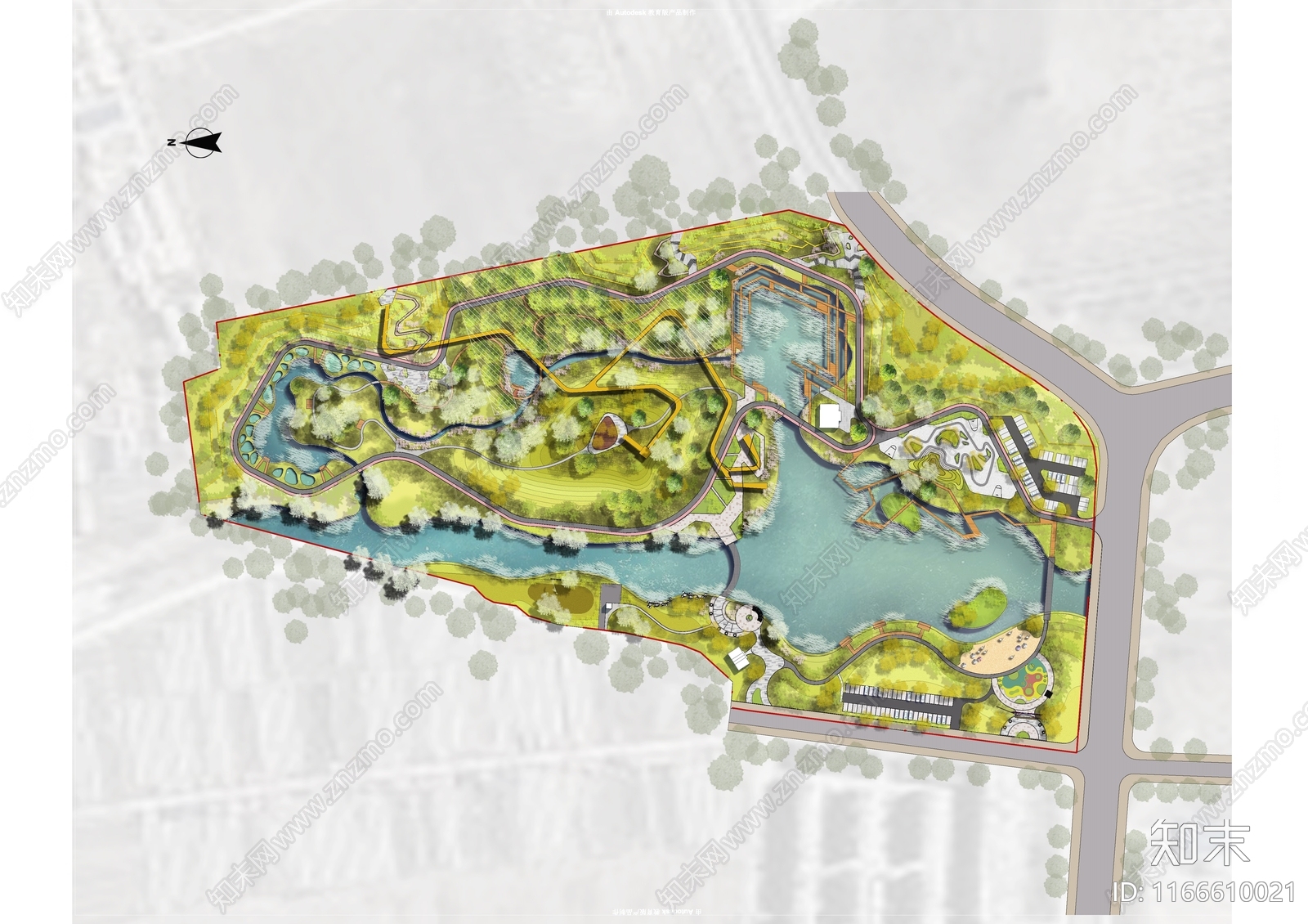 现代公园景观施工图下载【ID:1166610021】