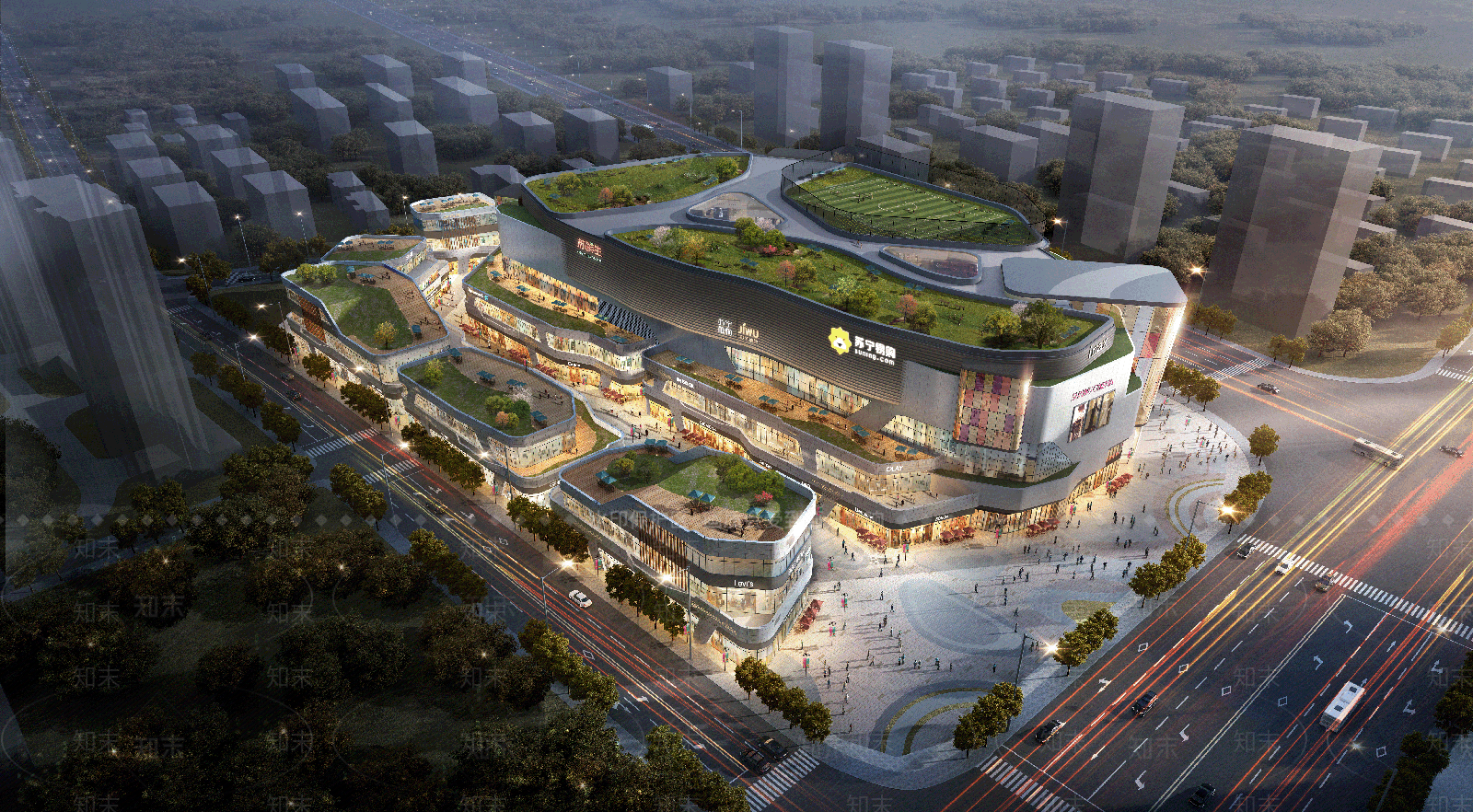 现代轻奢商场建筑SU模型下载【ID:1166611540】