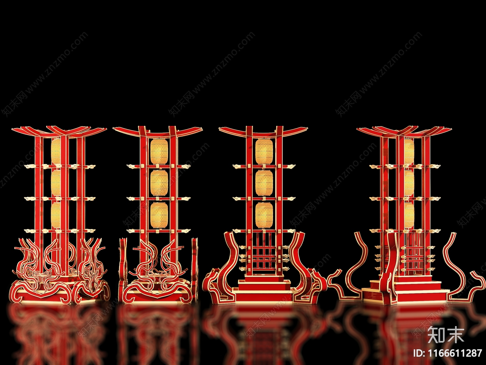 新中式中式美陈3D模型下载【ID:1166611287】