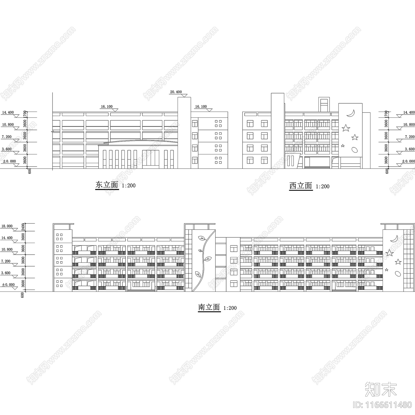 现代学校建筑cad施工图下载【ID:1166611480】