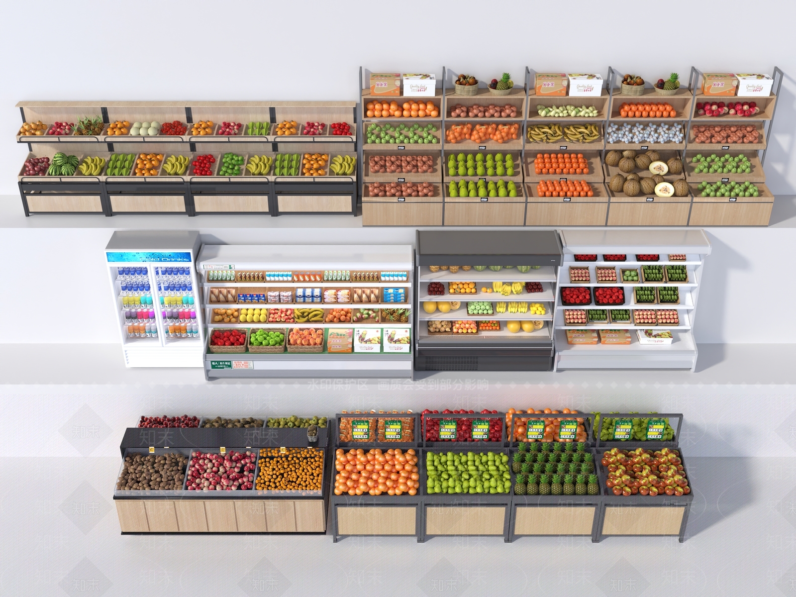 现代水果店3D模型下载【ID:1166614524】