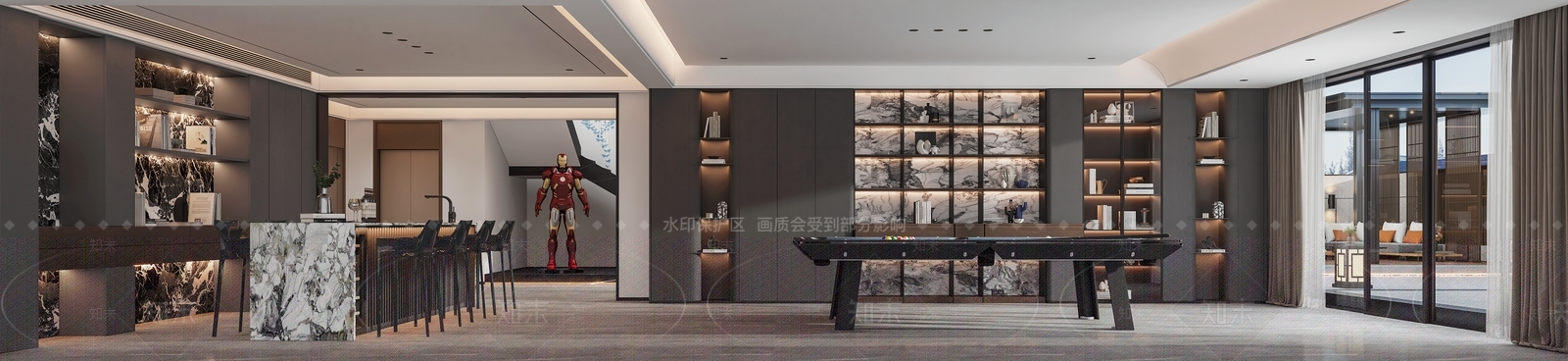 现代意式台球室3D模型下载【ID:1166615338】